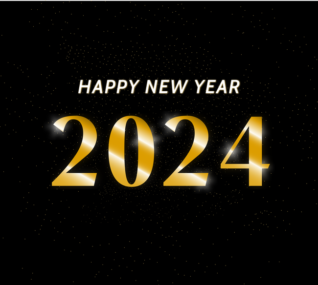 2024新年快乐金色艺术字高清图片