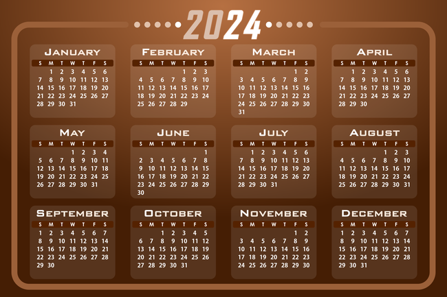 2024年全年日历图片