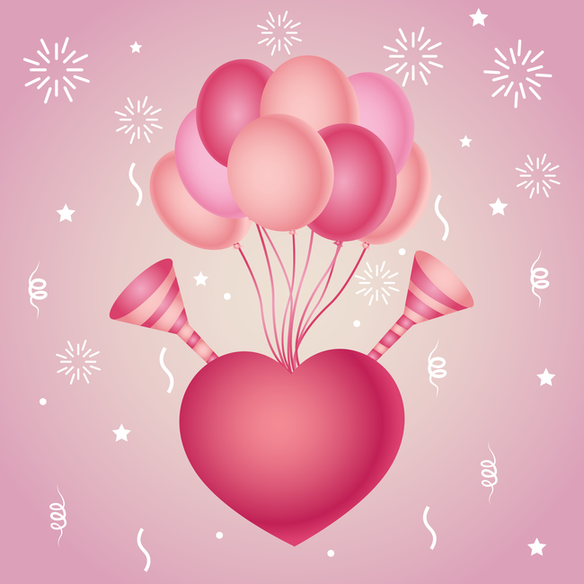 情人节浪漫爱心气球元素图片下载