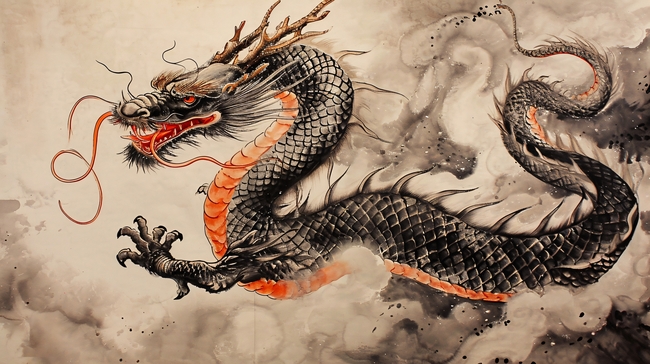 龙年中国画作品图片