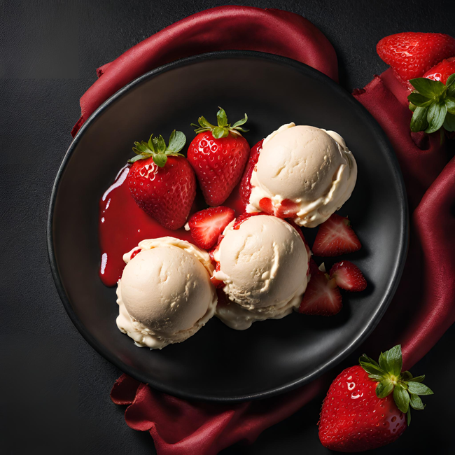 美味草莓冰激凌写真图片