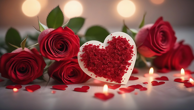 情人节红色玫瑰花装饰写真精美图片