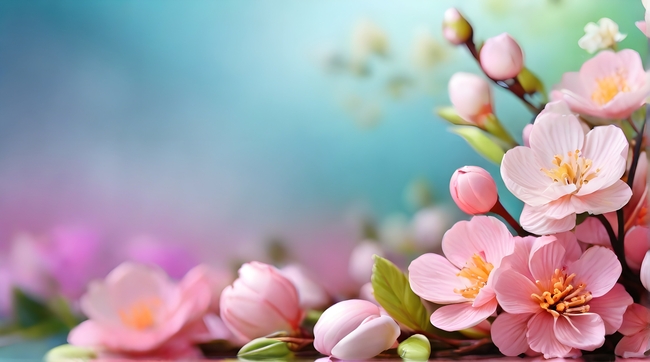 春日唯美粉色海棠花摄影图片