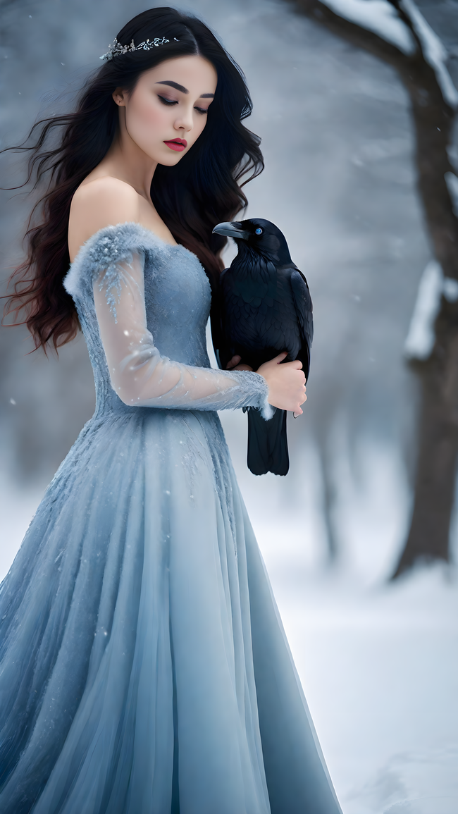 冬季冰雪女王风格美女摄影写真图片