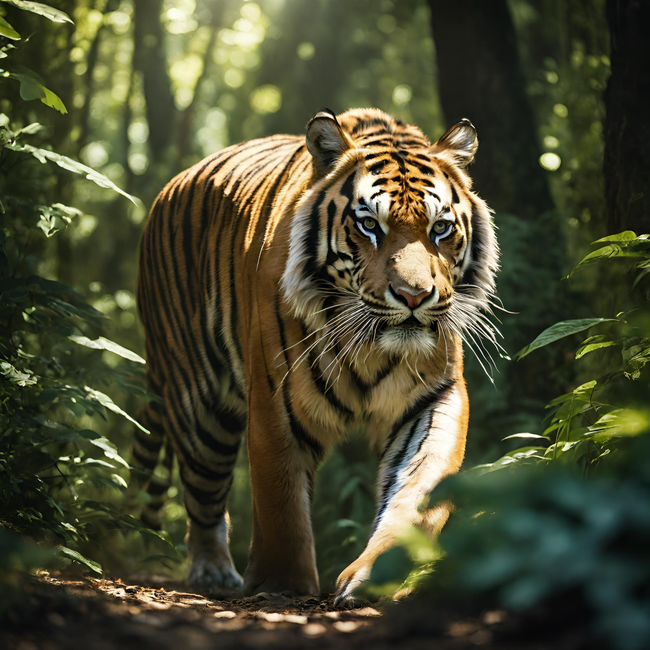 野生丛林行走的大老虎写真图片下载
