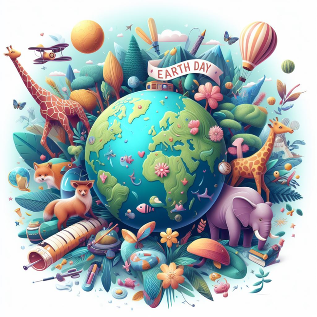 世界地球日保护地球创意插画高清图片