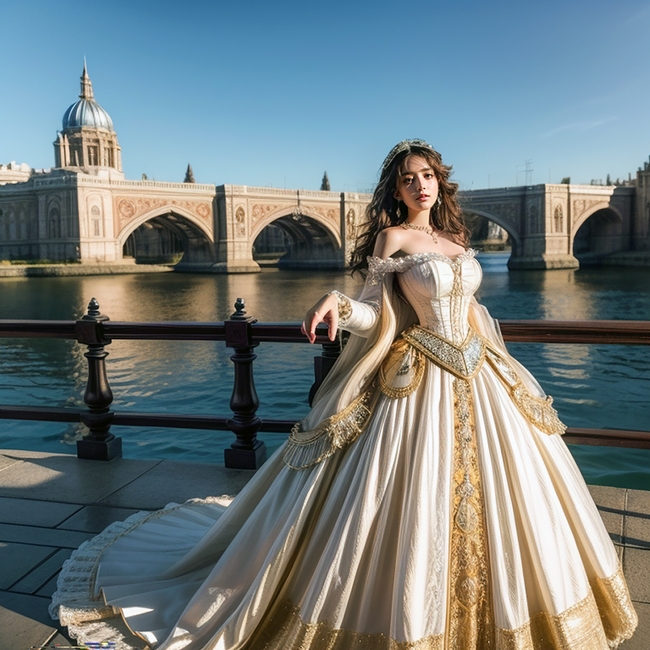 欧洲公主风裙装美女写真摄影图片