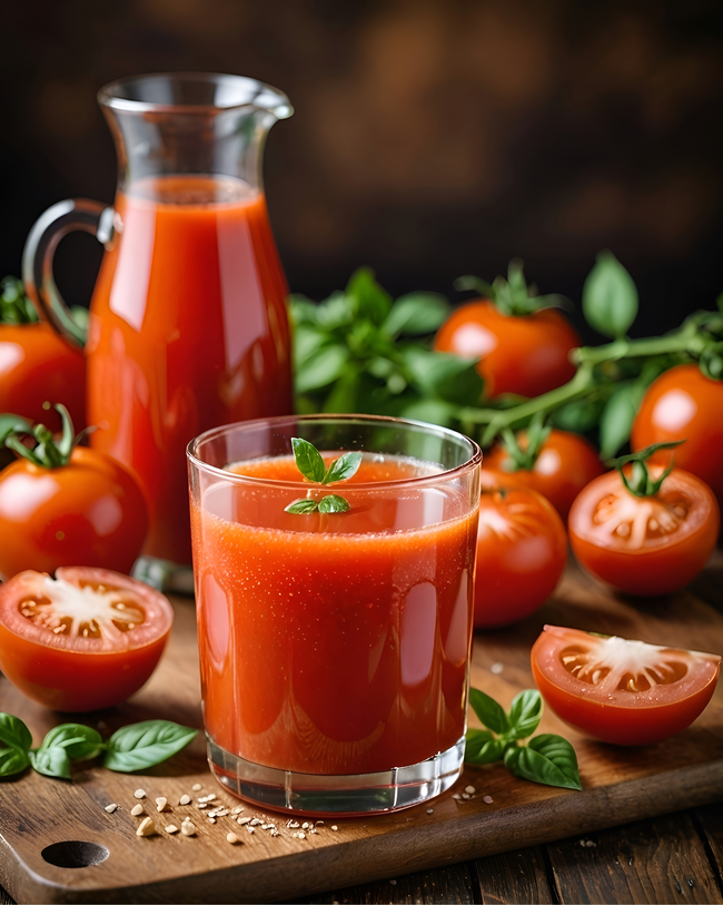 新鲜有机番茄番茄汁写真图片