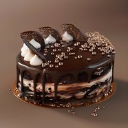 黑色巧克力蛋糕美食摄影图片