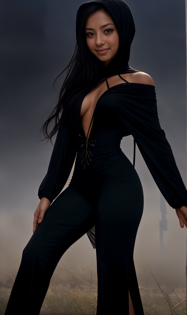 性感时尚黑色套装美女人体写真艺术图片