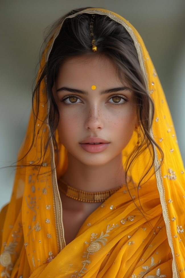 印度美丽传统服饰少女美女写真图片