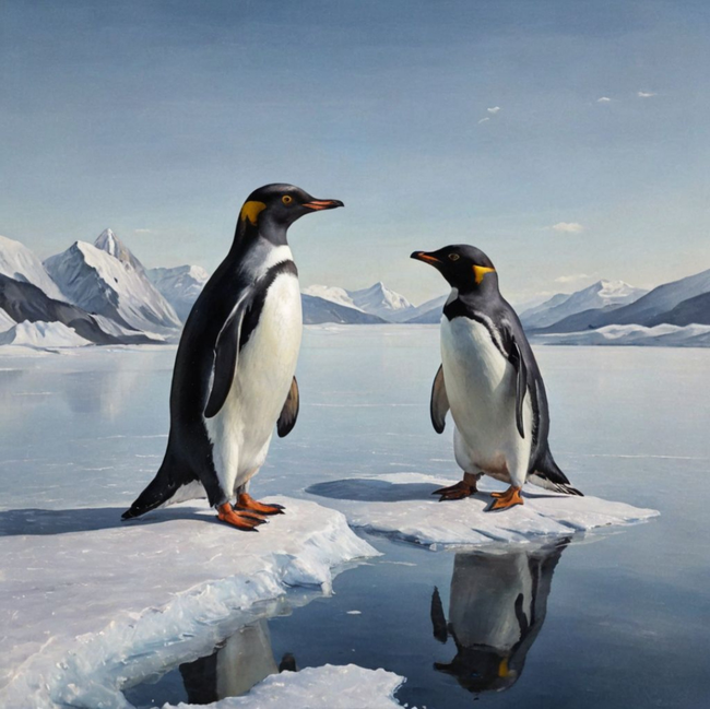 南极冰川雪山企鹅写真高清图片