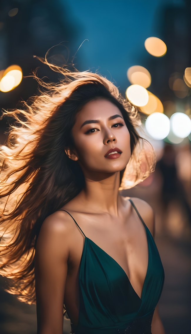 午夜街头性感亚洲风情美女人体摄影