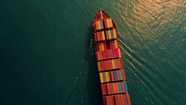 海港货运集装箱船鸟瞰图摄影