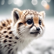 野生猎豹幼崽摄影图片
