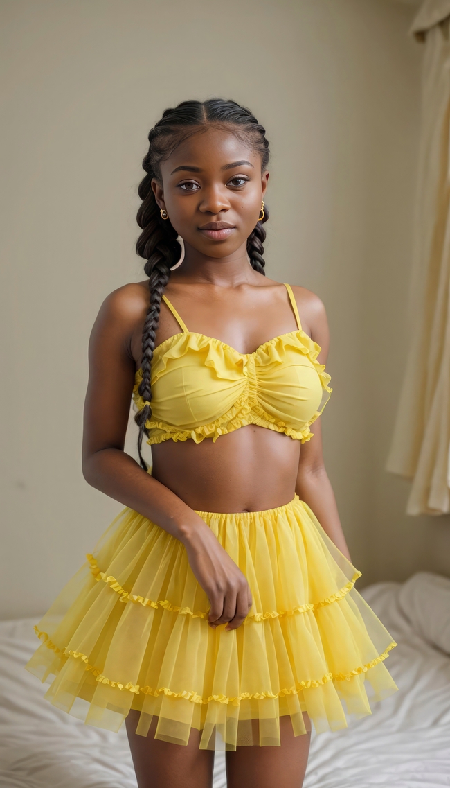 非洲黑人性感内衣半裙美女写真图片