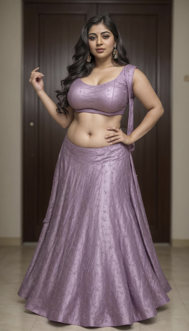 印度性感紫色半裙美女写真摄影图片