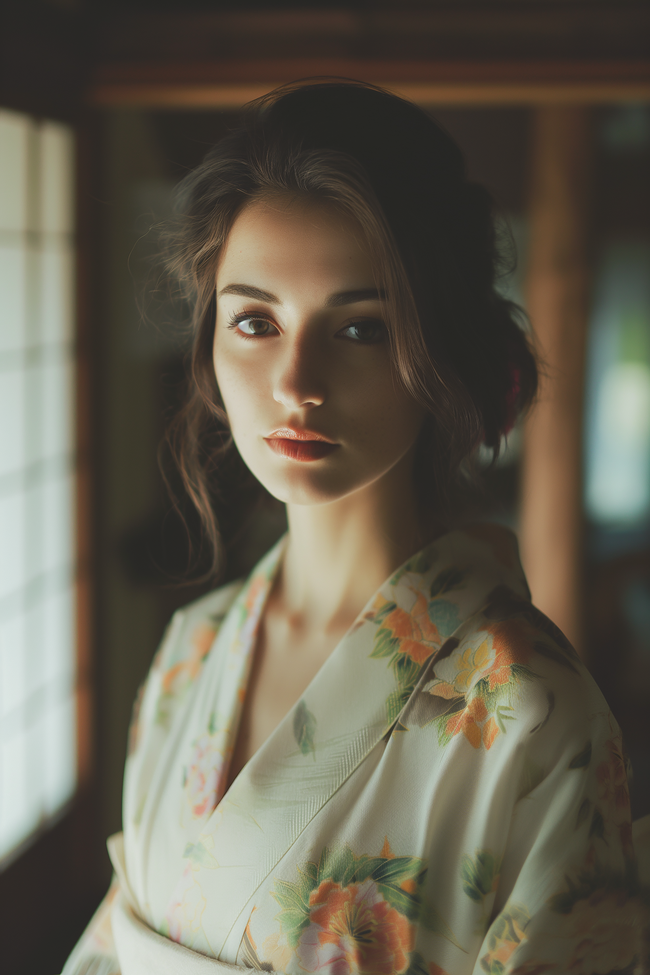 欧美穿着日本和服的美女图片