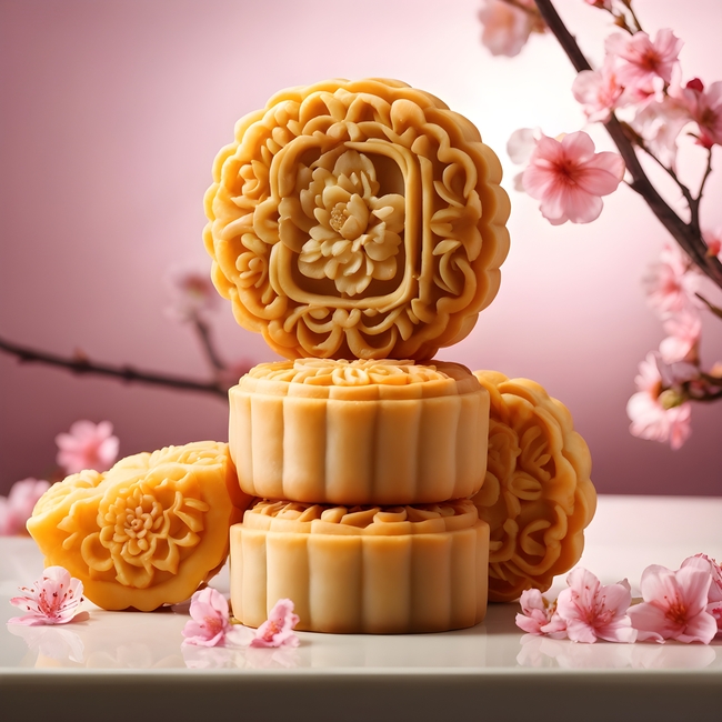 中秋节美味月饼摄影图片