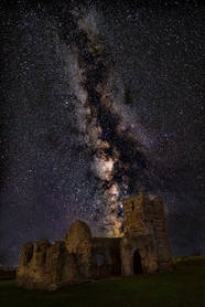 繁星点点紫色星空摄影图片