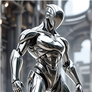 银色金属质感机器人图片