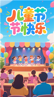 儿童节快乐卡通插画海报图片