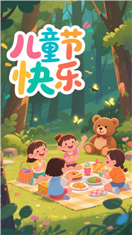 儿童节快乐主题插画设计图片