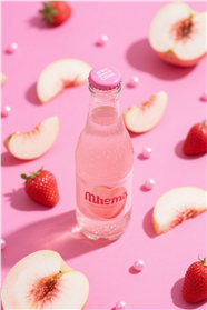 夏日水蜜桃味气泡水饮料图片