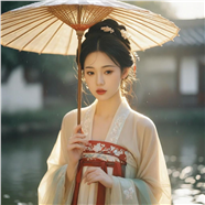 烟雨江南唯美古风撑伞美女图片