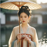 打着油纸伞的古典美女图片