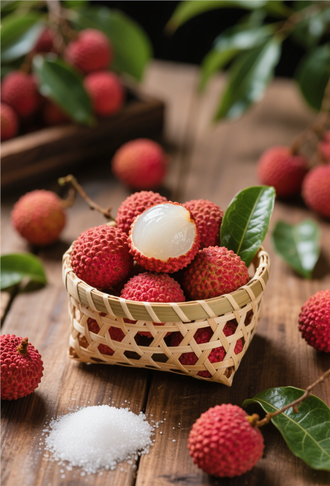 新鲜妃子笑荔枝摄影图片