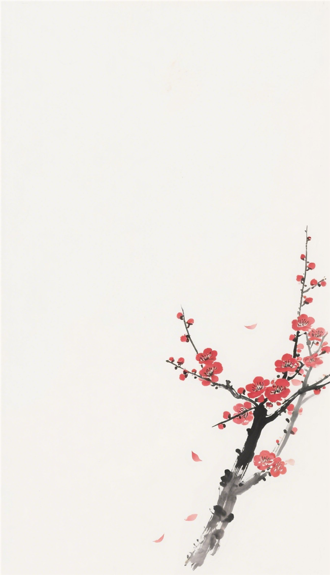 素雅水墨风梅花背景图片