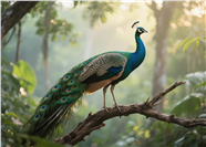 站在枝头的漂亮孔雀图片