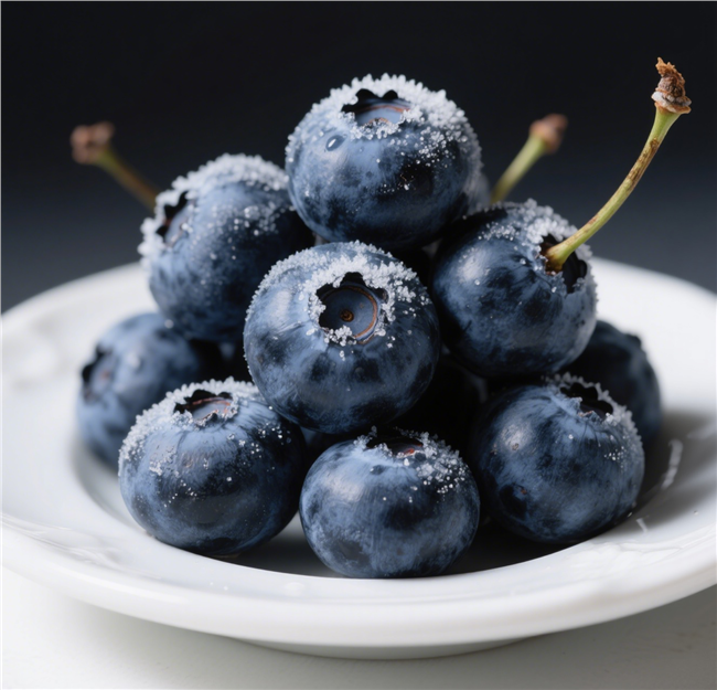 一盘新鲜蓝莓摄影图片