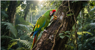 热带森林野生鹦鹉摄影图片