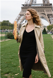 巴黎铁塔草地欧美美女写真图片