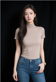 亚洲时尚高挑牛仔裤美女写真图片