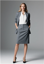 灰色职业套装商务美女写真图片