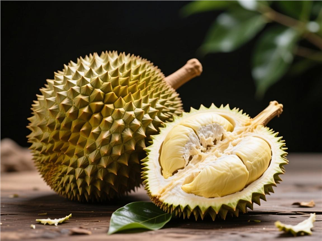 新鲜美味榴莲水果摄影图片