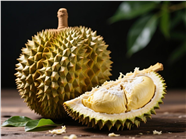 新鲜美味榴莲果肉摄影图片