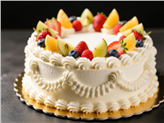 水果奶油裱花装饰蛋糕图片