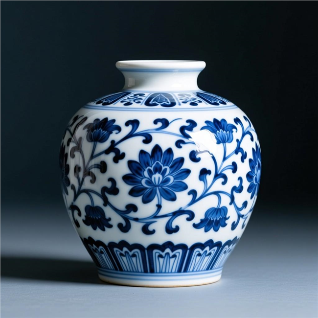 青花瓷器花瓶摄影图片