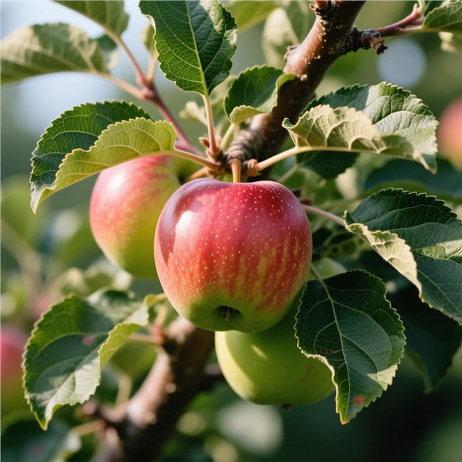 苹果树苹果微距特写摄影图片