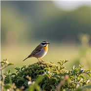 站在青苔上的小鸟图片