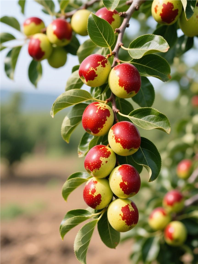 挂满枝头的冬枣摄影图片