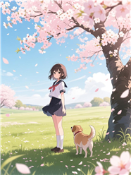 二次元动漫女孩插画图片