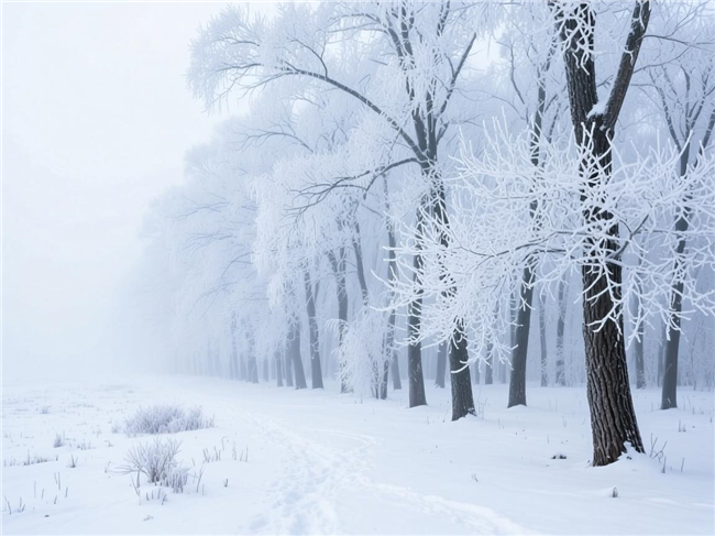 唯美冬季雾凇雪景摄影图片