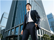 亚洲黑色商务装帅哥摄影图片