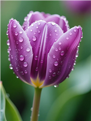 紫色娇艳欲滴郁金香摄影图片