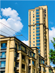 蓝色天空现代建筑摄影图片